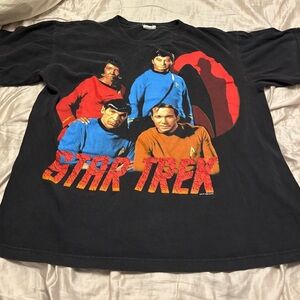Vintage Star Trek Graphic Tee - Black and Multicolor